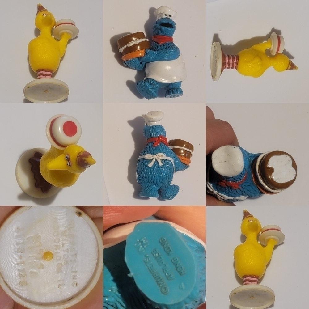 VINTAGE Applause Sesame Street big bird and cookie monster plastic figurines
